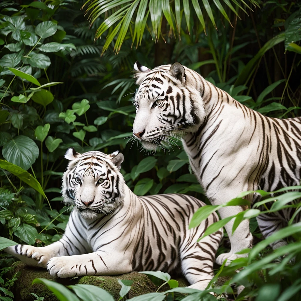white tiger jungle mysterious