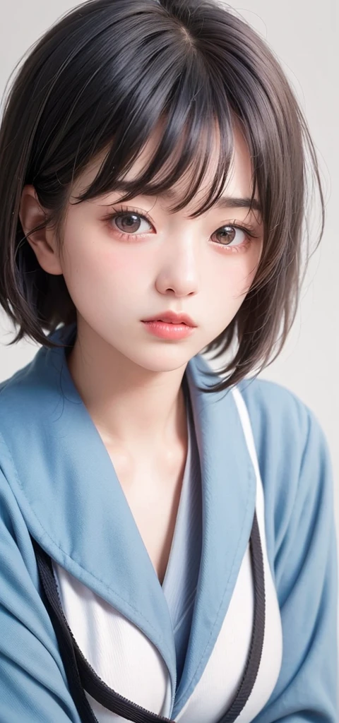 (1 nogizaka girl,15years old face,raw photo,photo realistic:1.5),(best quality, high quality,HDR, highest quality,ultra high resolution,high resolution,high res,ultra high difinition,huge file size,8K,2K wallpaper,8K wallpaper,high quality texture,amazing,an extremely delicate:1.4),one girl, Japanese famous idol,cute face,small face,absurd,ridiculous,incredibly ridiculous,blurry background,(school uniform,sailor suit,short hair,cleavage,no makeup:1.2),medium skin,beautiful skin,detailed skin,black hair,silky hair,black eyes,Japanese nose,5-fingers,(Light Particles, Lens Flare, Luminous Particles: 0.7),looking at viewer,small hands,bright lighting,professional lighting,girl