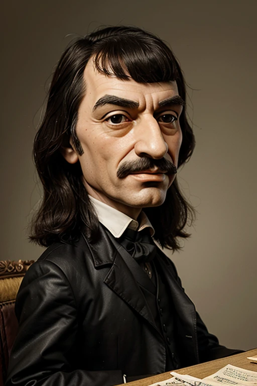 Caricature of René Descartes