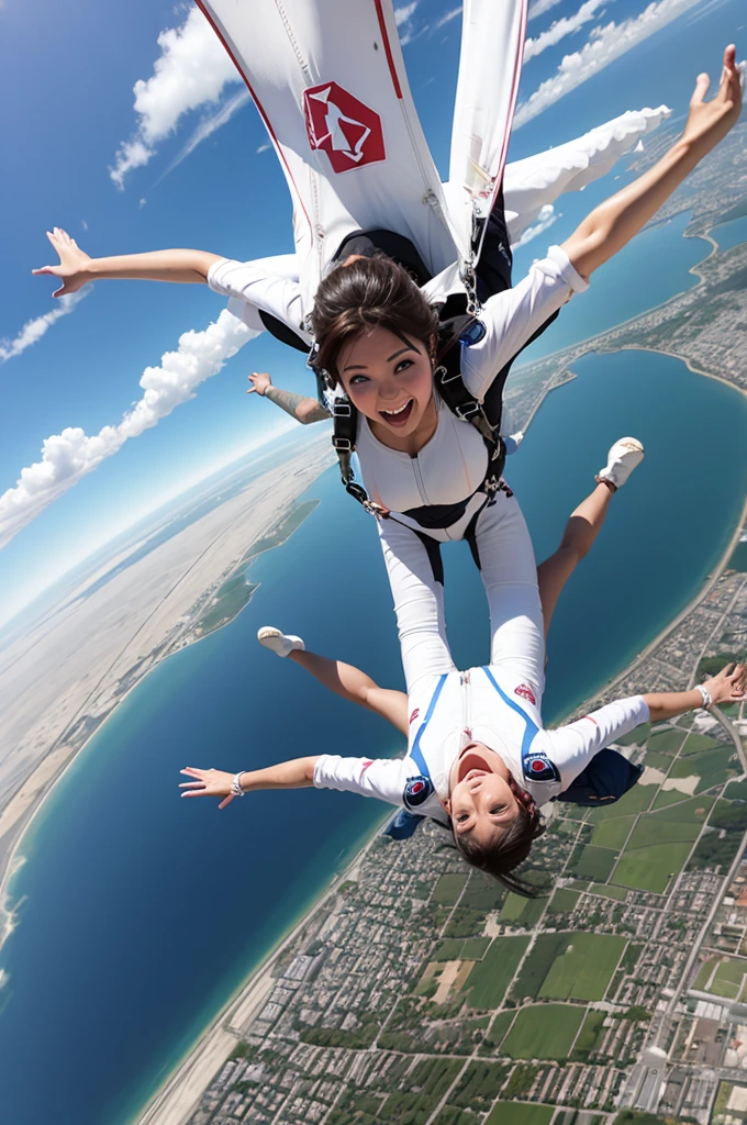 Bride skydiving 