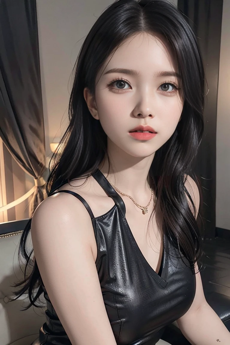 A woman wearing lingerie, sleeveless, long hair, dynamic pose, 3d, (8k), detailed texture,(hyperdetailed), (photo realistic), cinematic light, cinematic action, highly detailed, realistic, Isometric, full body, in frame, driven expression, dark theme, (extremely detailed eyes), detailed symmetric realistic face, extremely detailed natural texture, masterpiece, extremely detailed, amazing, fine detail, rich colors, hyper realistic lifelike texture, dramatic lighting, unreal engine, trending on art station, photo realistic, RAW photo, high quality, high res, sharp focus, extremely detailed, cinematic lighting, 8k, high definition, cinematic, neoprene, unreal engine 5, ultra sharp focus,necklase,chains,bdsm queen,sm fasion,Handcuffs
