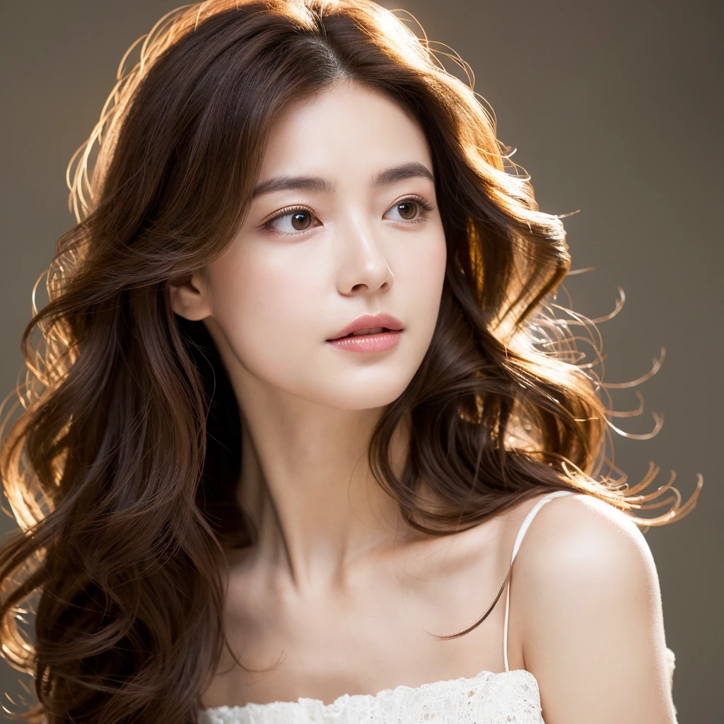 Beautiful mature woman with beautiful wavy long hair, Ultra-high resolution,(Realistic:1.4), ((Highest quality)), ((masterpiece)), (be familiar with),