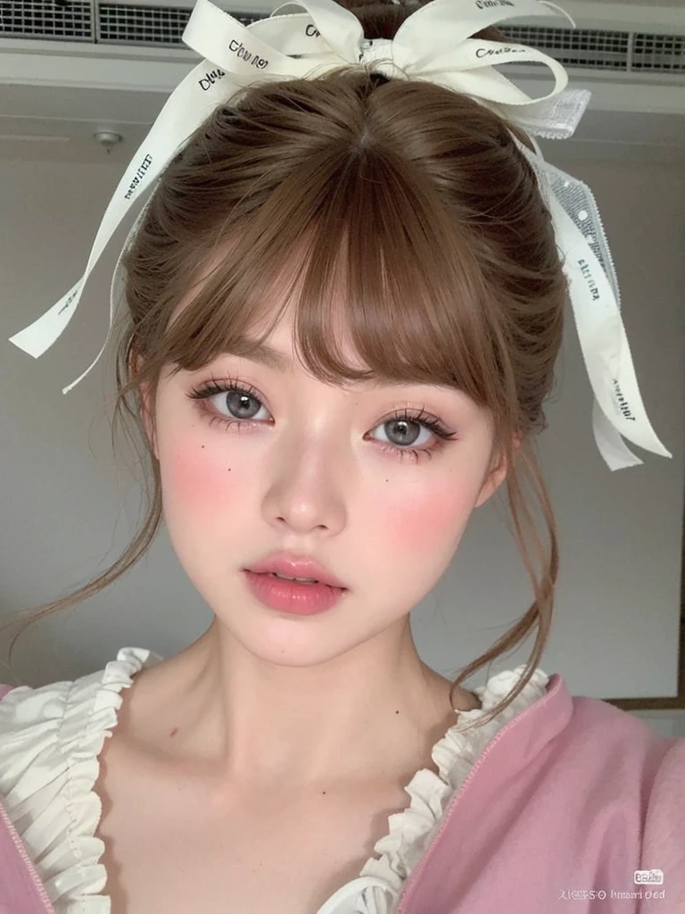 Blonde woman with long hair holding a white cell phone, portrait of kim petras, South Korean popular makeup, Portrait of Blackpink's Jossi, roseanne park by blackpink, ulzzang, Popular Korean makeup, cruel korean gothic girl, Ava Max, with long white hair, inspiration from Yanjun Cheng, beautiful dolphin, kim taejin