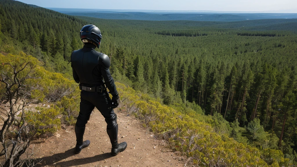 A Luxury Sales Suit man wearing a black rider full-face helmet overlooking wilderness,full body,standard rider black full face helmet,back view of the man, background is a wilderness,a man overlooking wilderness,a man overlooking wilderness,a man overlooking wilderness,a man overlooking wilderness,a man overlooking wilderness,full body,full body,full body,full body,with black rider full-face helmet,with black rider full-face helmet,with black rider full-face helmet,wearing black rider full-face helmet,wearing black full-face helmet,wearing black full-face helmet,overlooking wilderness,overlooking wilderness,Back view,Back view,Back view,Back view,Draw people small,Draw people small,Spectacular views,Spectacular views,Spectacular views,lonely man,lonely man,a black full-face helmet,a black full-face,A Luxury Sales Suit man,with Luxury Sales Suit