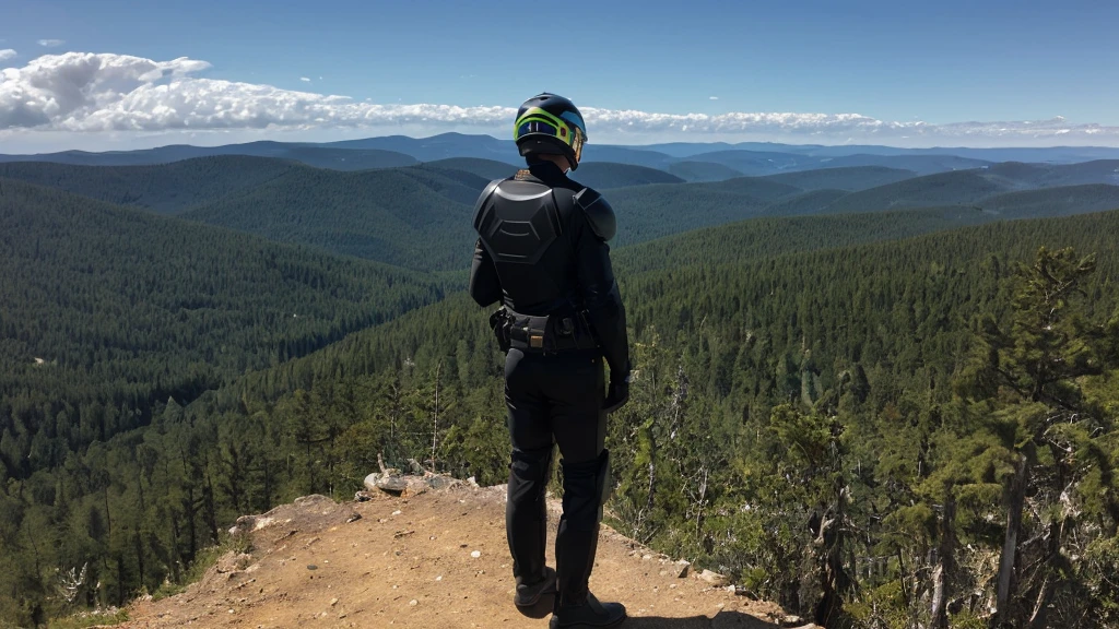 A Luxury Sales Suit man wearing a black rider full-face helmet overlooking wilderness,full body,standard rider black full face helmet,back view of the man, background is a wilderness,a man overlooking wilderness,a man overlooking wilderness,a man overlooking wilderness,a man overlooking wilderness,a man overlooking wilderness,full body,full body,full body,full body,with black rider full-face helmet,with black rider full-face helmet,with black rider full-face helmet,wearing black rider full-face helmet,wearing black full-face helmet,wearing black full-face helmet,overlooking wilderness,overlooking wilderness,Back view,Back view,Back view,Back view,Draw people small,Draw people small,Spectacular views,Spectacular views,Spectacular views,lonely man,lonely man,a black full-face helmet,a black full-face,A Luxury Sales Suit man,with Luxury Sales Suit