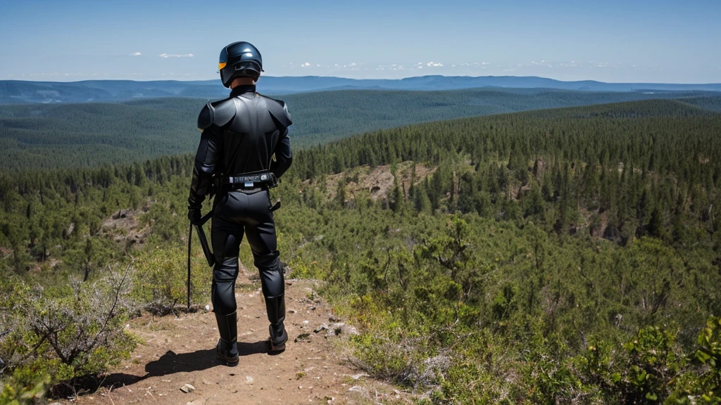 A Luxury Sales Suit man wearing a black rider full-face helmet overlooking wilderness,full body,standard rider black full face helmet,back view of the man, background is a wilderness,a man overlooking wilderness,a man overlooking wilderness,a man overlooking wilderness,a man overlooking wilderness,a man overlooking wilderness,full body,full body,full body,full body,with black rider full-face helmet,with black rider full-face helmet,with black rider full-face helmet,wearing black rider full-face helmet,wearing black full-face helmet,wearing black full-face helmet,overlooking wilderness,overlooking wilderness,Back view,Back view,Back view,Back view,Draw people small,Draw people small,Spectacular views,Spectacular views,Spectacular views,lonely man,lonely man,a black full-face helmet,a black full-face,A Luxury Sales Suit man,with Luxury Sales Suit