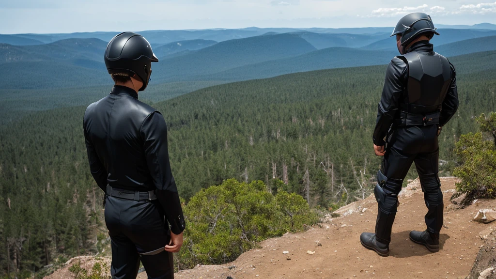 A Luxury Sales Suit man wearing a black rider full-face helmet overlooking wilderness,full body,standard rider black full face helmet,back view of the man, background is a wilderness,a man overlooking wilderness,a man overlooking wilderness,a man overlooking wilderness,a man overlooking wilderness,a man overlooking wilderness,full body,full body,full body,full body,with black rider full-face helmet,with black rider full-face helmet,with black rider full-face helmet,wearing black rider full-face helmet,wearing black full-face helmet,wearing black full-face helmet,overlooking wilderness,overlooking wilderness,Back view,Back view,Back view,Back view,Draw people small,Draw people small,Spectacular views,Spectacular views,Spectacular views,lonely man,lonely man,a black full-face helmet,a black full-face,A Luxury Sales Suit man,with Luxury Sales Suit