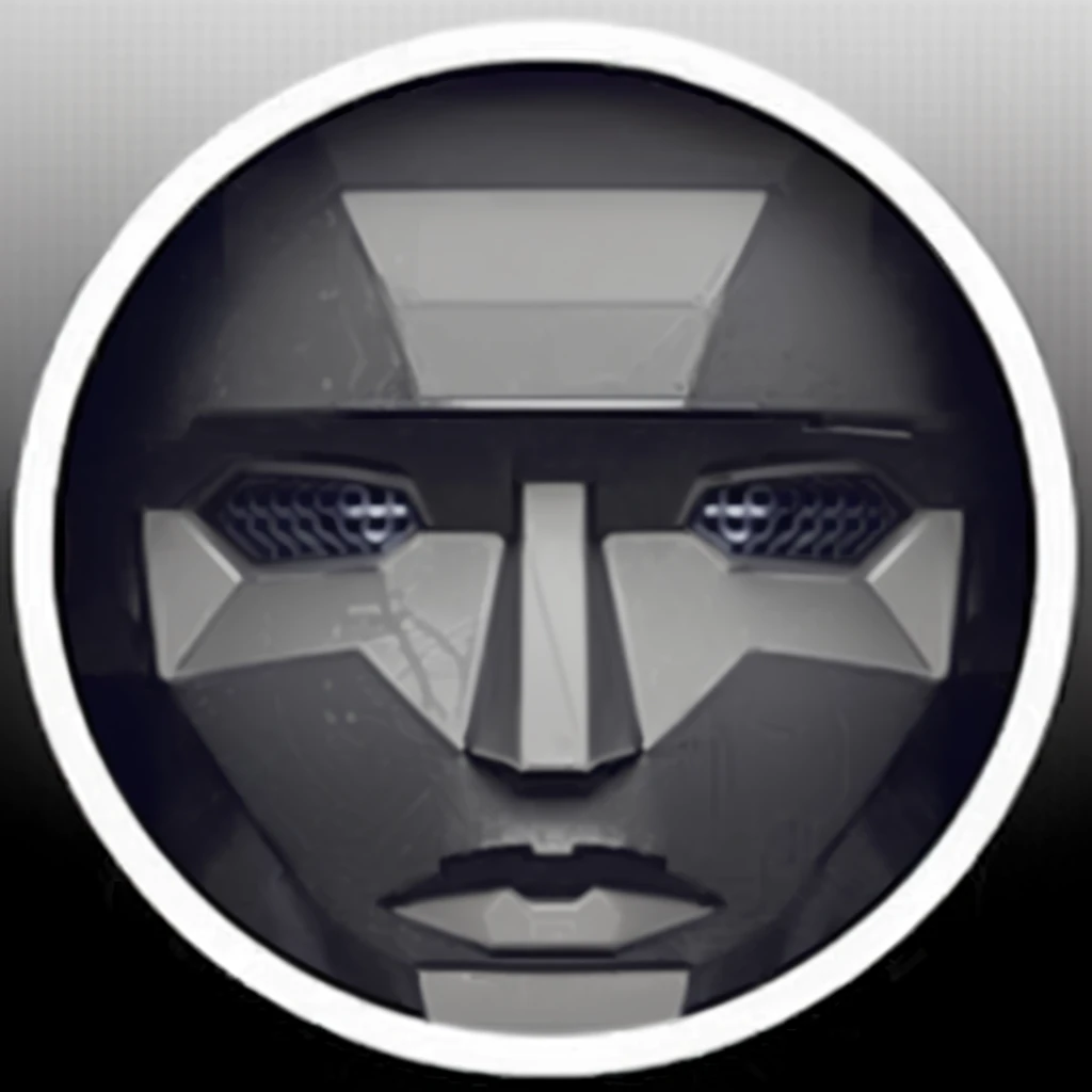 a close-up of a face with a circular object in the background, Ciberface, detailed face of an android, Humanoid face, robot face, robotic face, correct robot face, avatar image, way way, Masking, ( ( robot cyborgs ) ), sci - fi face, sci-fi face, tech face, guy with artgram, Greeble Technology