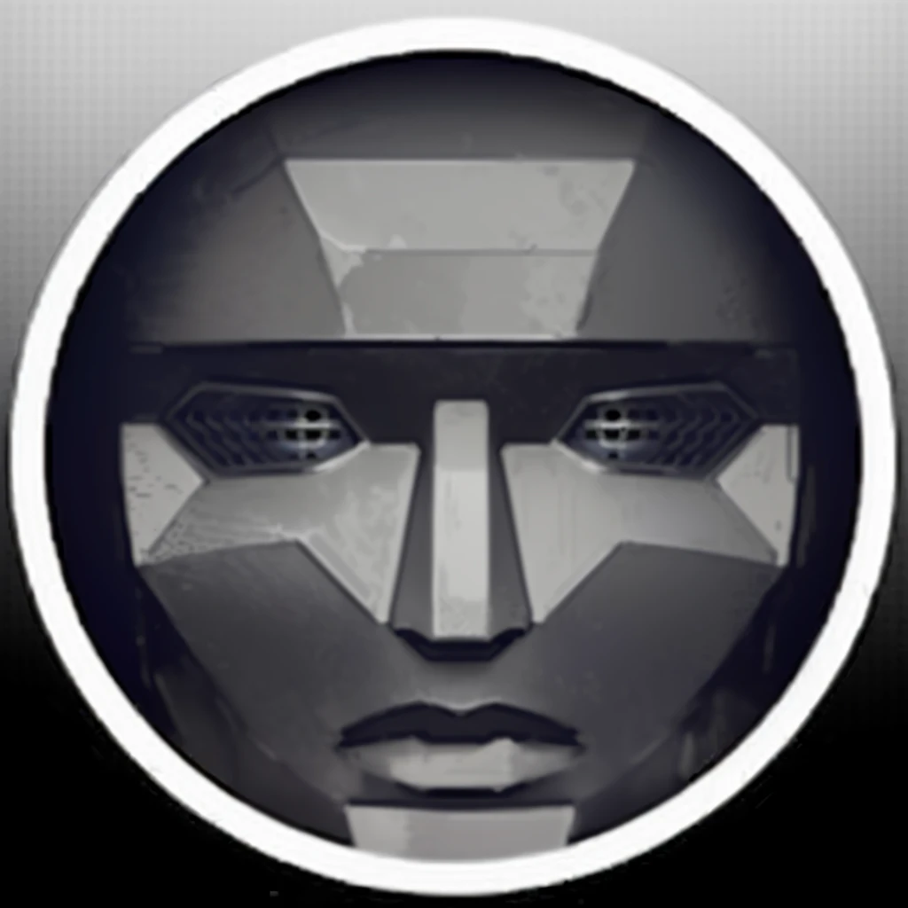 a close-up of a face with a circular object in the background, Ciberface, detailed face of an android, Humanoid face, robot face, robotic face, correct robot face, avatar image, way way, Masking, ( ( robot cyborgs ) ), sci - fi face, sci-fi face, tech face, guy with artgram, Greeble Technology