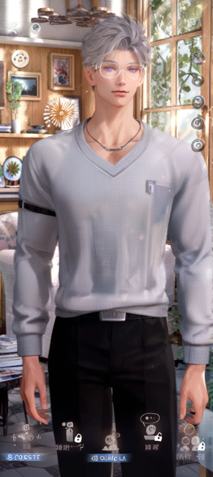 White skin big ,handsome guy,Wearing tight transparent,Sunny and lively,Youthful feeling,Wearing nipple rings