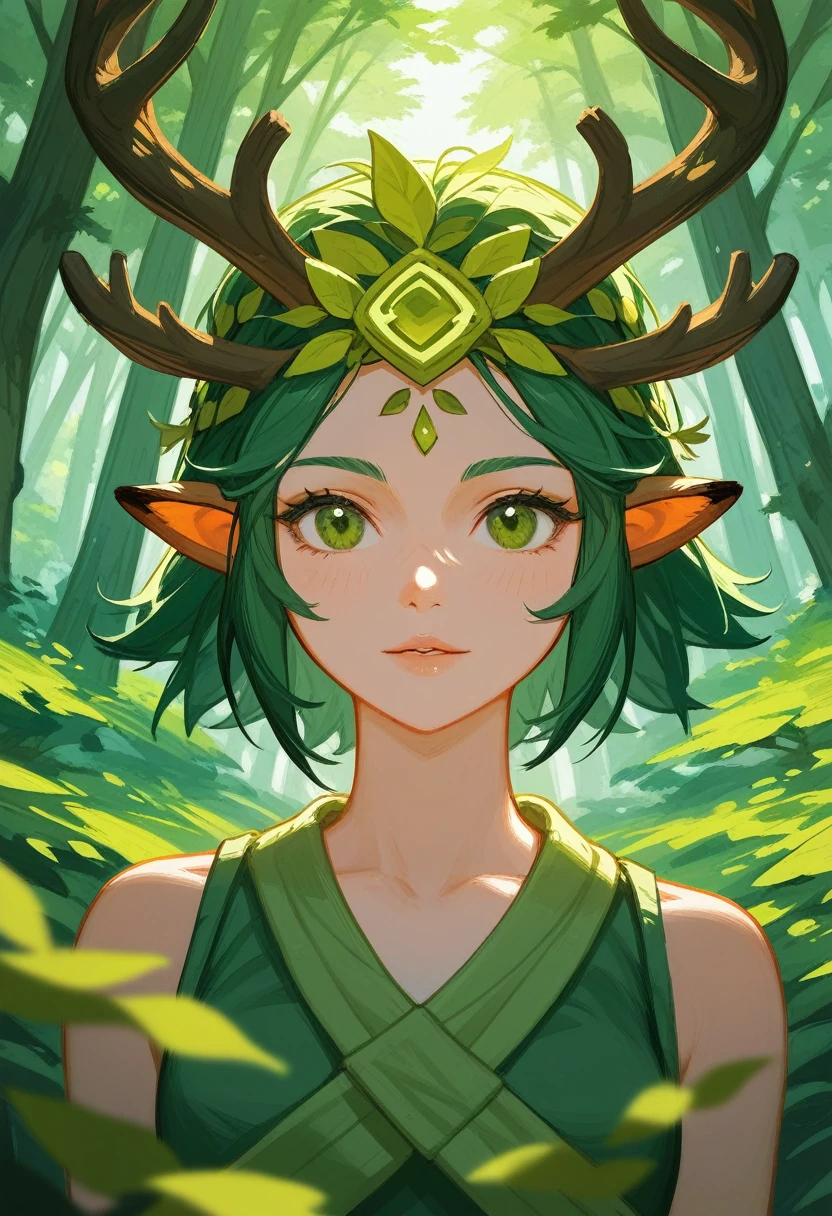 (Fraction_9,Fraction_8_Direction_7_up),1 a woman,Close shot，（（（bust）））,Lilia，Deer Man，cute，Runes on legs，cute面容，beauty，Sexy，Druid, Druid, female Druid, nature Druid,  Cernunnos, alluring， Druid, Fantasy concept art, Druid warrior, martial artist dryad, Hearthstone concept art, Forest tree spirit, a Druid, Female Troll Shaman, Druid goddess