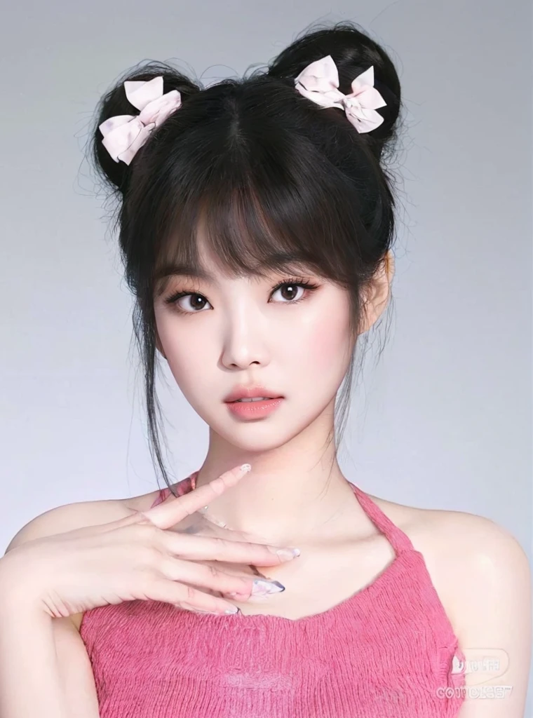 Jennie kim, doll lips, full lips, large eyes. Best Quality, Masterpiece, ultra high resolution, (photorealistic:1.5), photo and gross, 1 girl, off the shoulder, in the dark, deep shadow, low key, cold light, sexy look