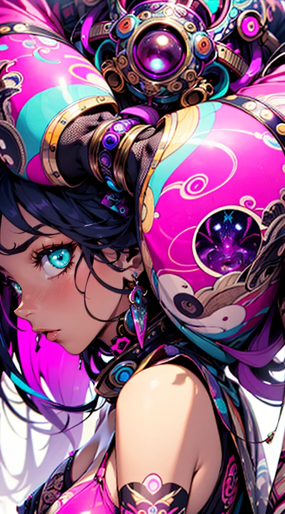Seductive psychedelic horror, Trippy Hentai, body horror, having sex, real breasts, (detailed :1.2), surreal Sex, LSD trip, sensual, psychedelic vaginal sex, provocative, colorful, glowing, perfect