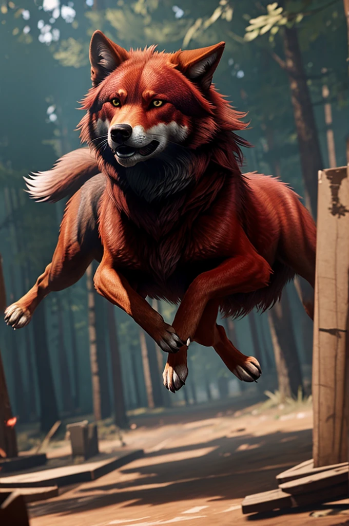 Reddish wolf free fire pl player red