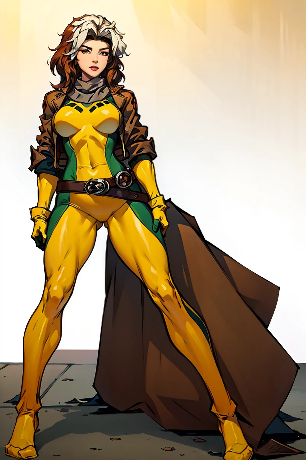 um close up de um desenho de uma mulher com uma roupa verde e amarela, inspirado em Daphne Allen, colorful sketch, not Travis Charest style, Mulher desonesta, inspired by José Comas Quesada, high quality colored sketch, pele verde, inspirado em Wally Wood, inspirado em Frank Miller, inspirado em Shog Janit, inspirado em Neal Adams, com tinta e cores comics cartoon ultra detalhado (((manter a lineart)))
