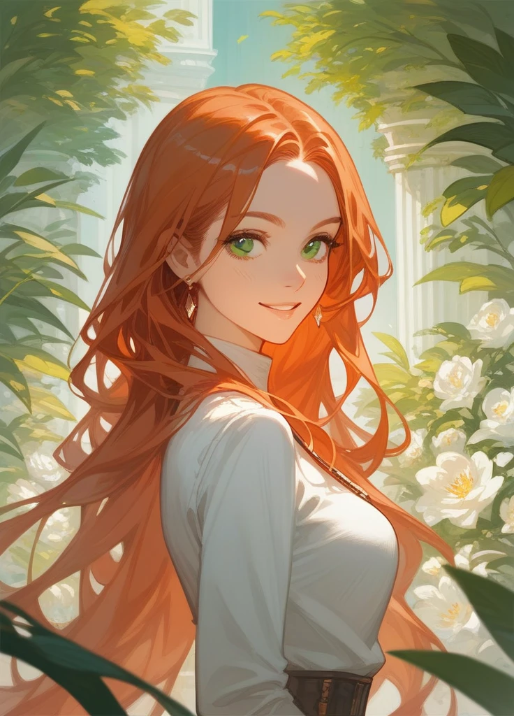 (score_9,score_8_superior,score_7_superior),One girl,Girl,Redhead,Green Eyes,beautiful_face,gentlemen,English,
Long Hair, smile,