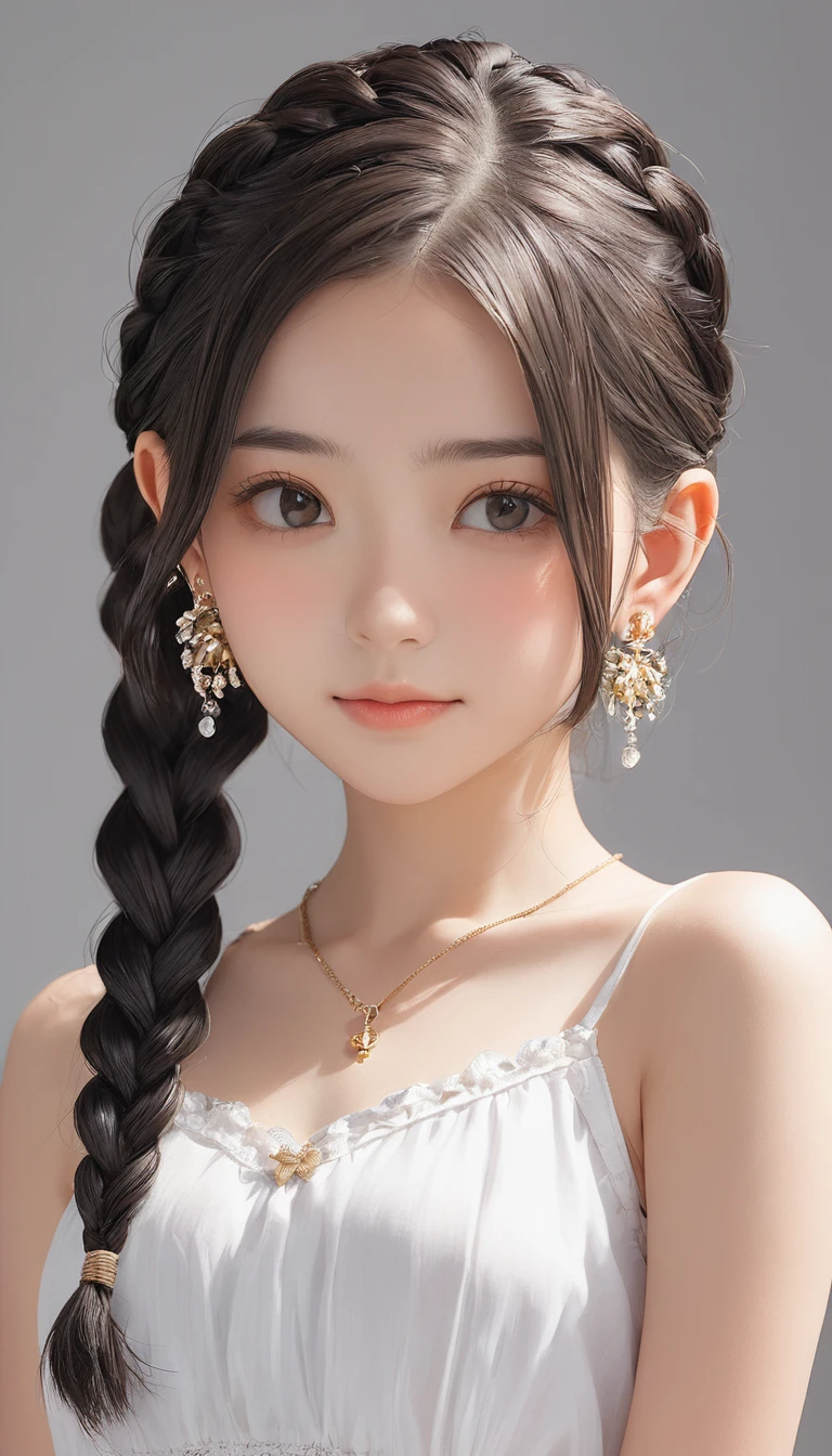 (masterpiece, Highest quality:1.2), One girl, alone,bony body、15 years old、cornrow cut、Earrings