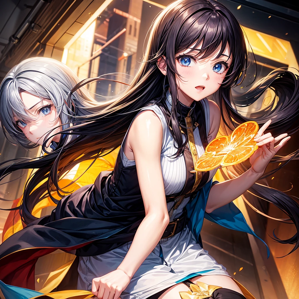 Make an image using only the man in the middle in an anime art