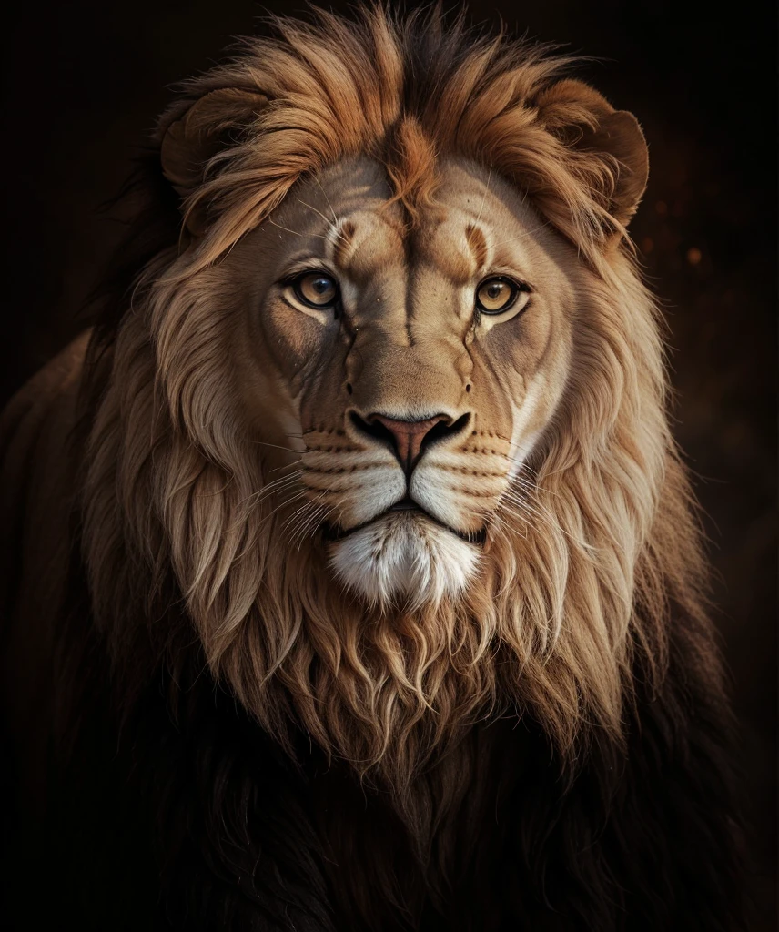 Lion, Divine Lion, natural, naturey, naturey, linda, rendering, photorrealistic, ultrahd, 4K, detailed textures, thunders, detailed shadows, detailed colors, sunset, Sunset, Sunset, naturey linda, Great Divine, sunset, detailed contrast, realistic contrast, high resolution, detailed colors, fire, villany, divine creature, 8k, Detailed Realistic, 16K, 8k, HD