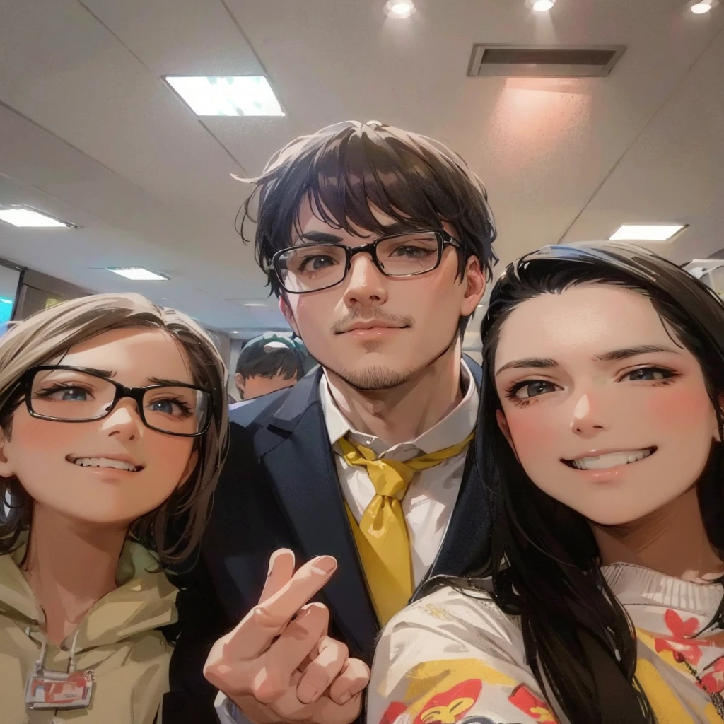 Make an image using only the man in the middle in drawing style for my youtube gameplay channel profile picture