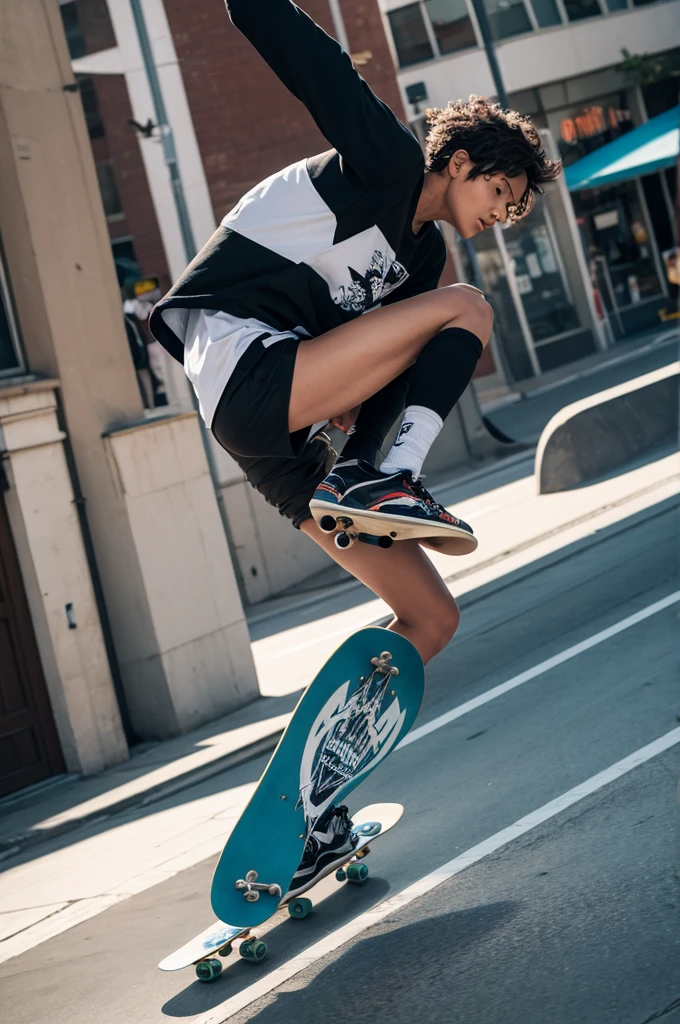 An extreme skateboarder