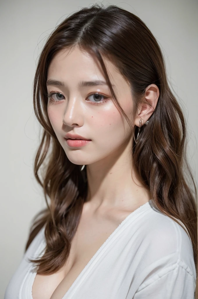 ((Highest quality, 8k, masterpiece :1.3)), One girl, Beautiful woman with slim abdominal muscles :1.3, (Random Hairstyles, Huge breasts :1.2), Casual clothing :1.2, indoor, Highly detailed face, Fine grain, double eyelid