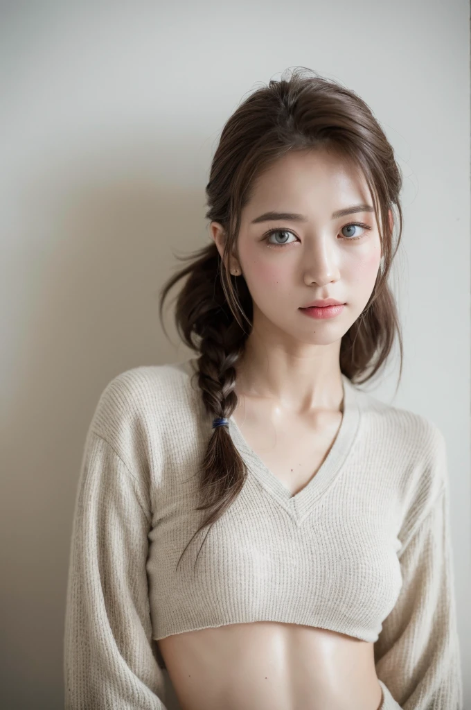 ((Highest quality, 8k, masterpiece :1.3)), One girl, Beautiful woman with slim abdominal muscles :1.3, (Random Hairstyles, Huge breasts :1.2), Casual clothing :1.2, indoor, Highly detailed face, Fine grain, double eyelid、Japanese women