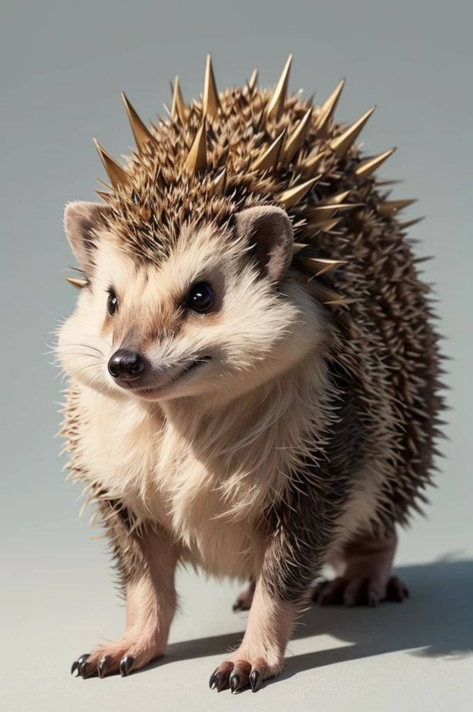 A logo of a hedgehog on four legs with flower spikes around it