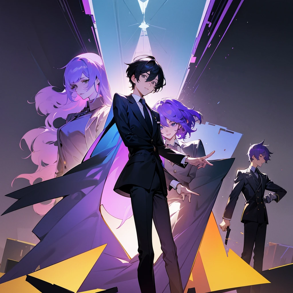 In one image divided into four sections, an architect male, a logician female, a commander female, and a debater male appear, each in distinctive poses against a unified backdrop with shades of purple.