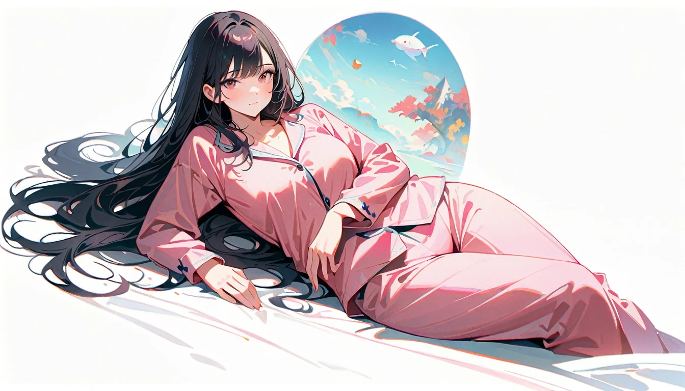 Close-up professional photo of a young woman wrapped in a colorful and warm quilt, Cel Shading, Bold outline, Flat Color, Sharp Shadow, Graphic Style, (Manga influence:1.3), Beautiful line drawing, Impressive visuals,Cartoon Masturbating Masturbation