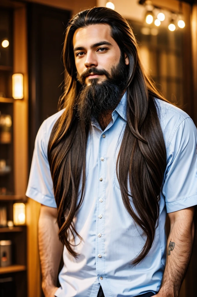 Michi with long hair and beard