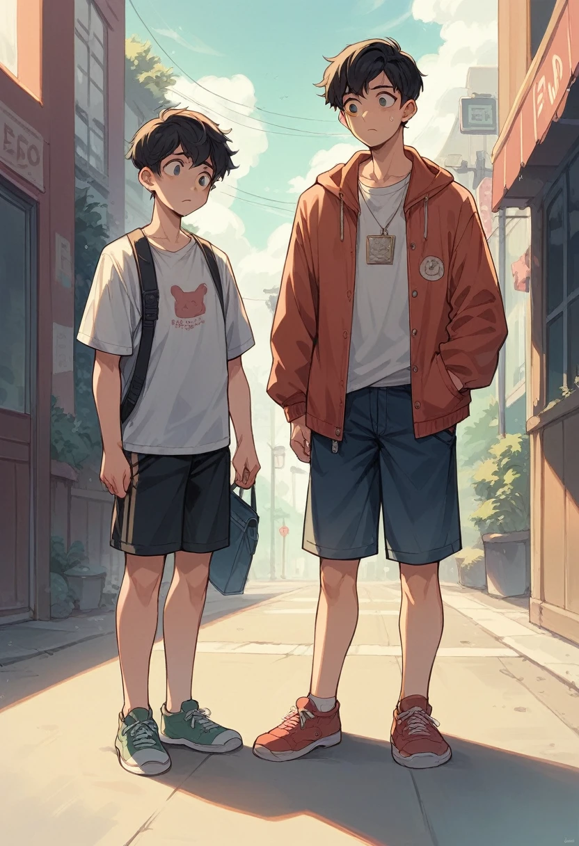 Edson Gomes black with black hair: Shows a young Edson, curious and observant, playing with friends on the street.