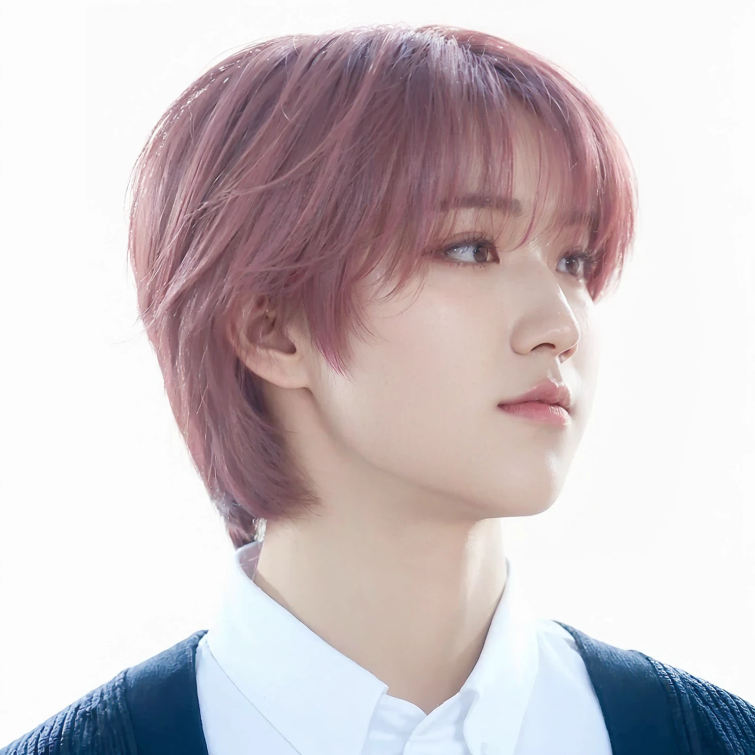 arafed asian man with a pink hair and a white shirt, cai xukun, jimin, yanjun chengt, hyung tae, portrait of jossi of blackpink, kim doyoung, jinyoung shin, with short hair, jung jaehyun, taejune kim, hong june hyung, park jimin, portrait of kpop idol, shin jeongho, inspired by Kun Can