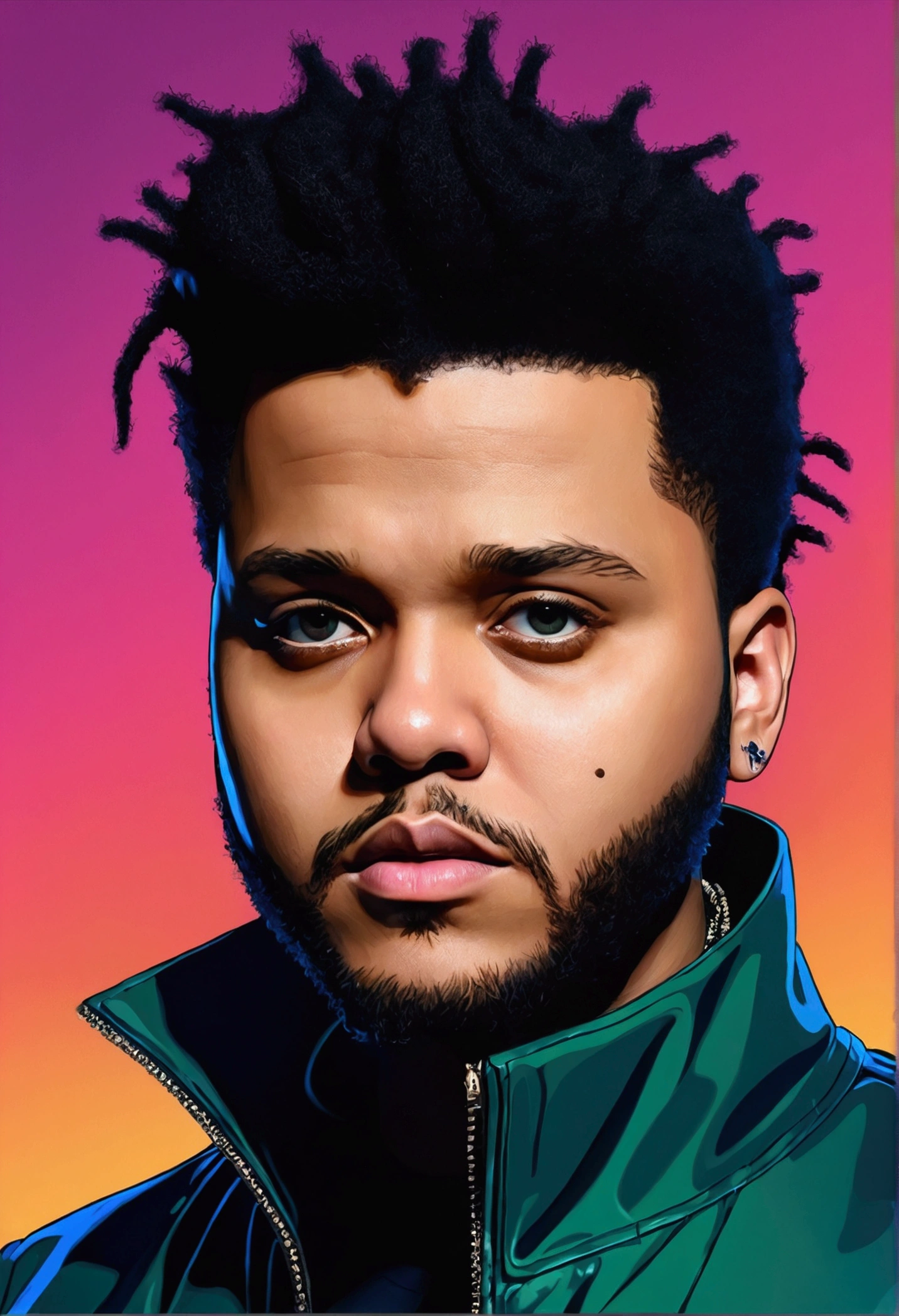 Generate images of The weeknd in anime