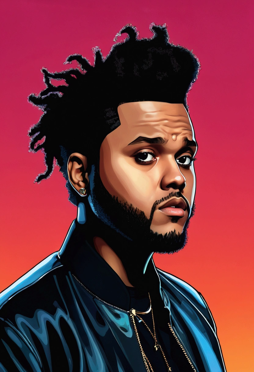 Generate images of The weeknd in anime 