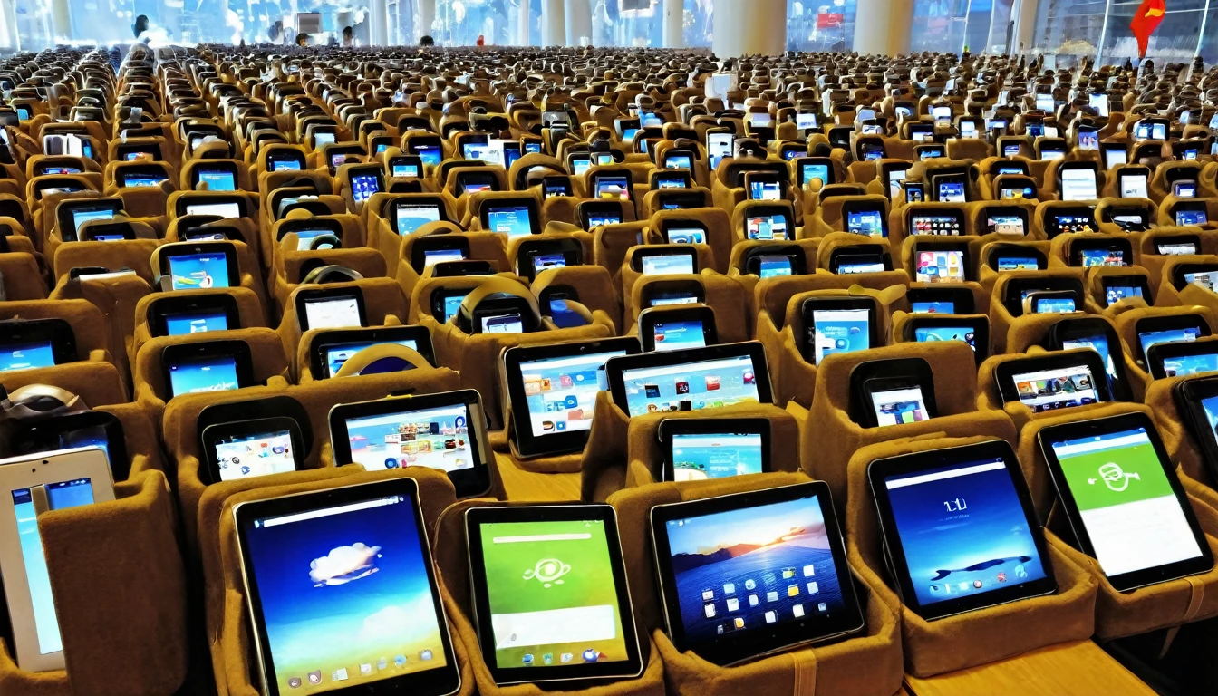 Create an illustration depicting a large group of monkeys using social media to engage in cyberbullying. The scene should show the monkeys with smartphones, tablets, and laptops, furiously typing and posting negative comments. Some monkeys should have angry and malicious expressions, while others laugh or look gleeful. The background should include a chaotic mix of digital screens displaying harmful messages and symbols of social media platforms. The overall atmosphere should convey the destructive and overwhelming nature of online harassment