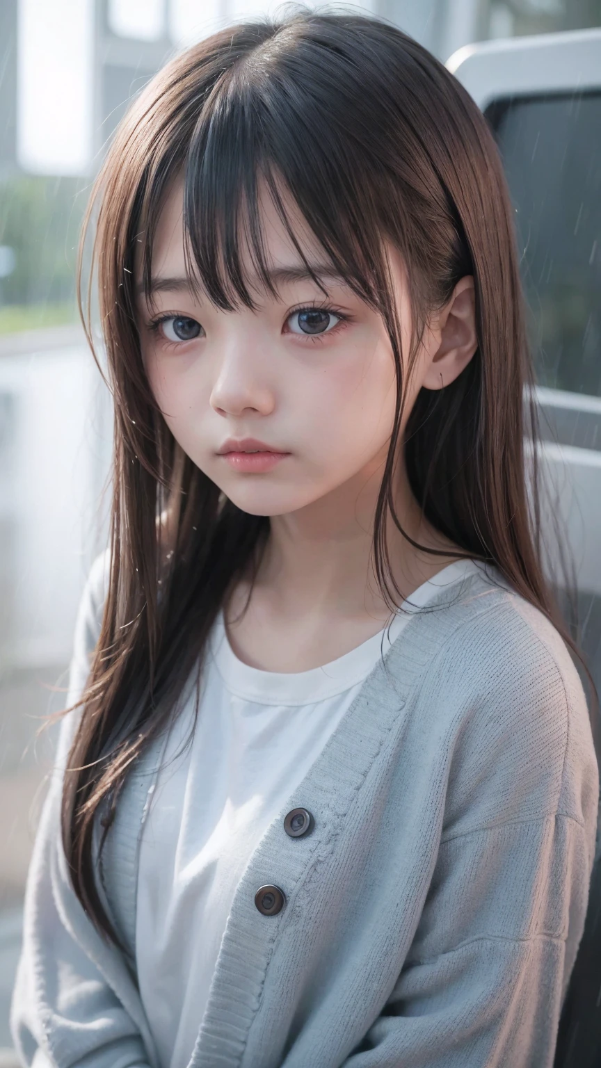 software, 1人のgirl, Focus Only、heavy rain、soaked、girl、Sad face、、