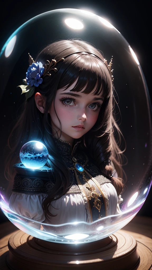 Girl trapped in a crystal ball,Fantasy Art Style