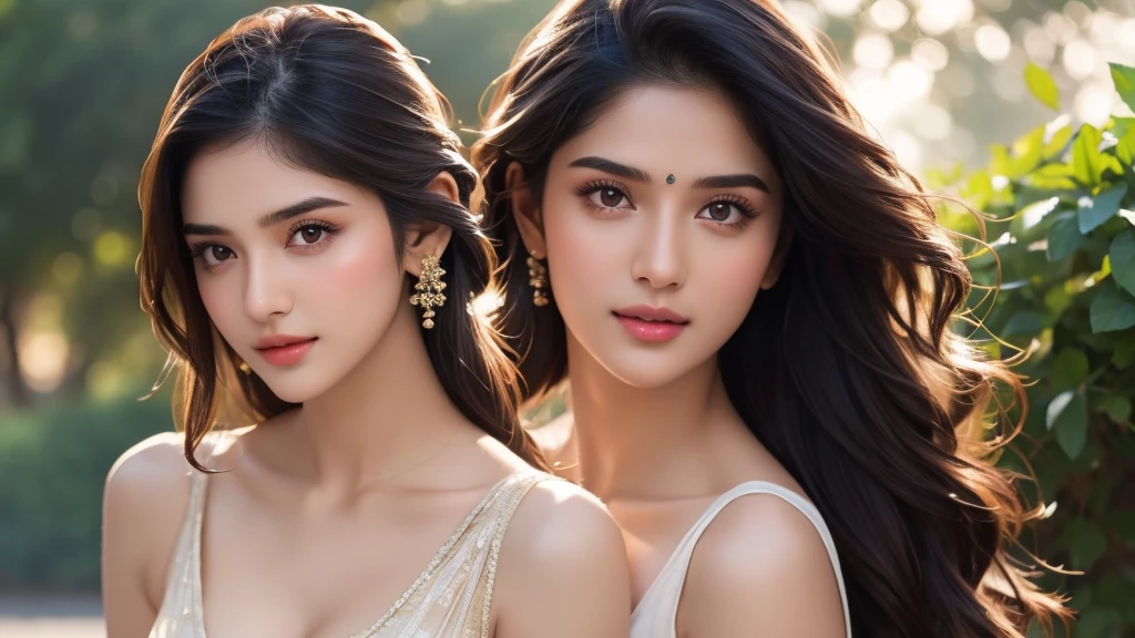 score_9, score8_up, (masterpiece1.5), (ultra realistic), (uhd:1.3), intricately detailed, raw photo, 16k, 32k, stunning beautiful cute young attractive girl indian, teenage girl,18 year old,cute, instagram model, detailed long black hair, very detailed and sharp facial features and expressions, very detailed and shinning glossy eyes, very detailed full glossy lips, very detailed shinning hairs, very detailed and perfect natural round medium breasts, hint of cleavage, detailed symmetrical perfect face, very detailed surrounding, perfect body anatomy, . Envision a Indian girl in a beautiful summer dress, her chest subtly emphasized, exuding confidence and grace, textures and delicate patterns