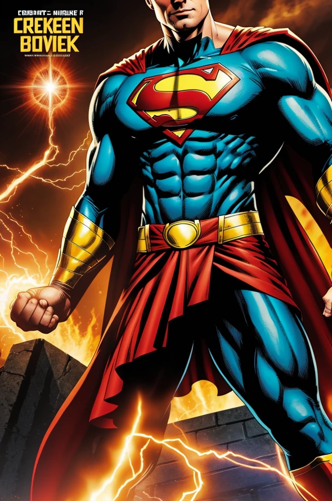 Create me a comic book cover with a superhero and its background represents aspects of the life you have had