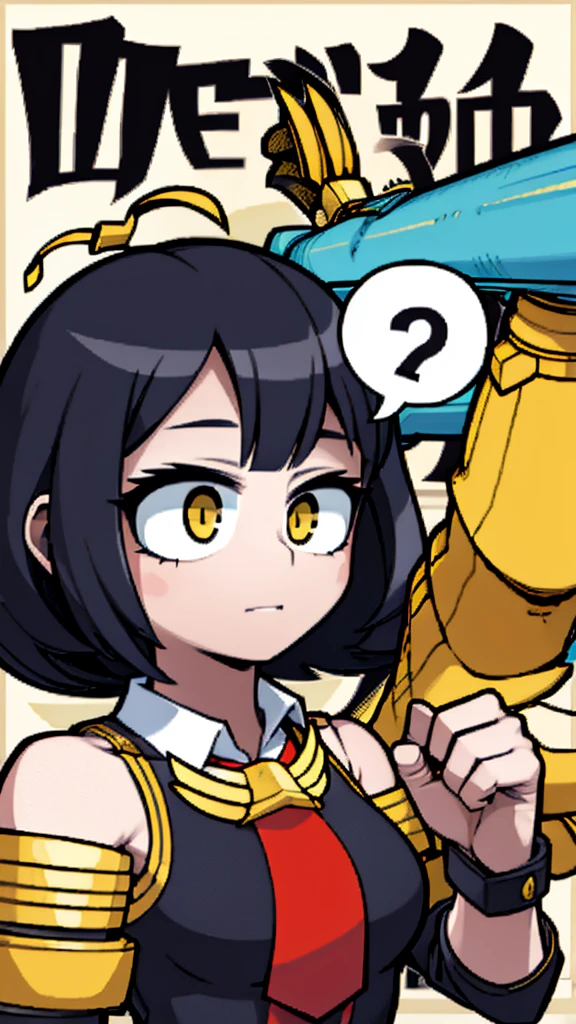Woman, short black hair, yellow eyes, perfect body, very beautiful, Boku no hero academy, Aidol's Giving