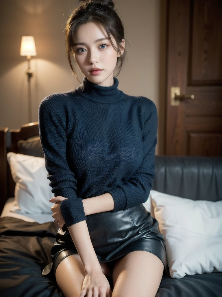 (masterpiece:1.3), (8k, photorealistic, RAW photo, best quality: 1.4), (1girl), beautiful face, (realistic face), (black hair, short hair:1.3), beautiful hairstyle, realistic eyes, beautiful detailed eyes, (realistic skin), beautiful skin, (sweater), absurdres, attractive, ultra high res, ultra realistic, highly detailed, golden ratio