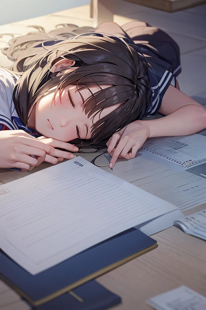 School、study、Falling asleep