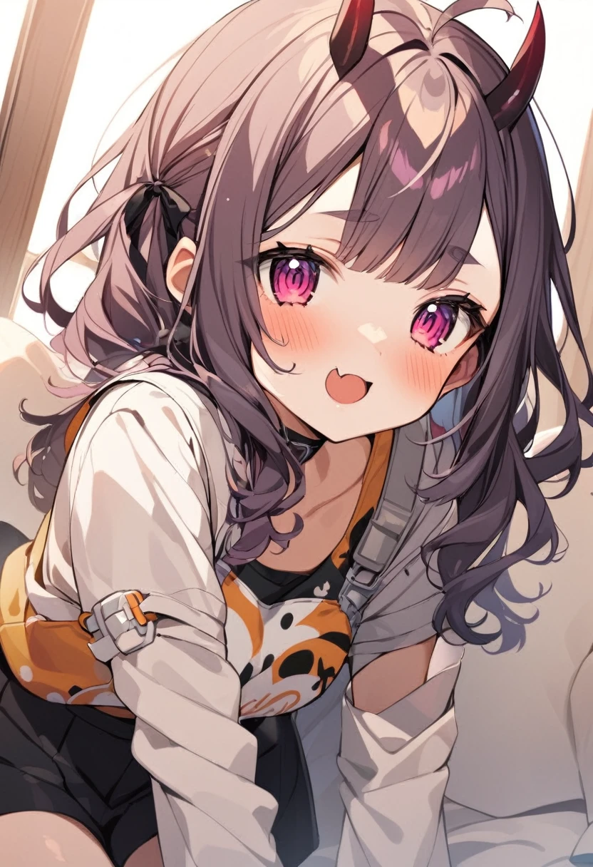 1girl,oni_horns,mizu happi,