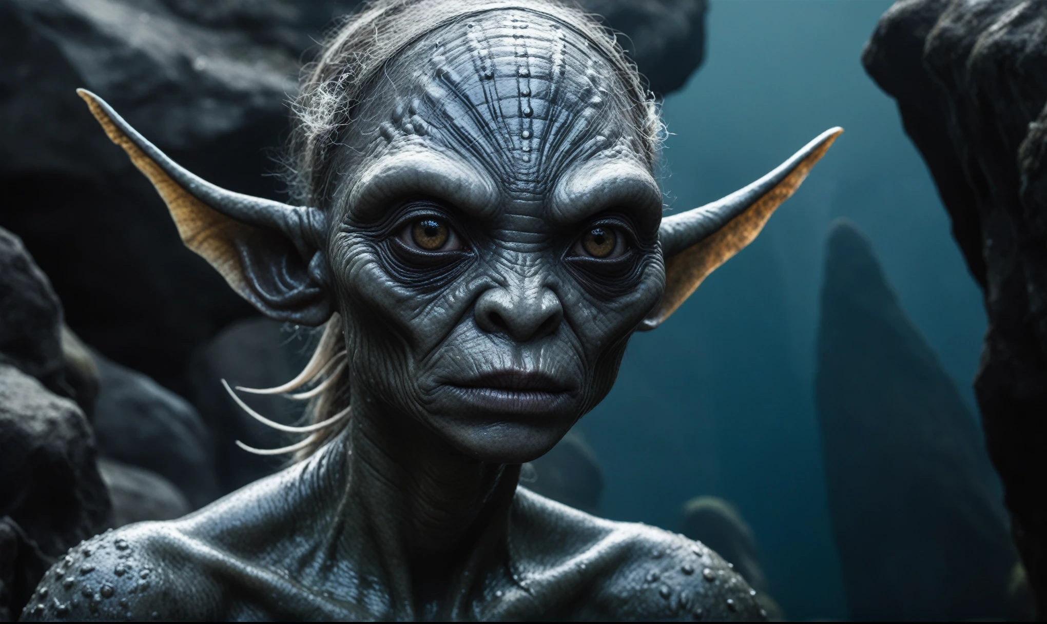 full body shot,beggar deep niobium paladium The Alien Entity,native italian babychild, wants eat,survival in criminal city of future, Technicolor,natural skin textures, hyper realism, hyper detailed,Extremely detailed,High contrast,Masterpiece,Realistic,Ultra Detailed, intricate details,realistic humid leather,extremly intricate,Epic Realistic, cinematic style,irina yermolova,high contrast,hdr,extremely detailed, deep night landscape,masterpiece,intricate details,faded,eyes extremely detailed, high detailed eyes,8k resolution,RAW,retina, Nikon Z9,China,orc,Li River in Guangxi Zhuang of China,tkt style, pointed ears,perfect, Elf,transition between two art styles, Ink painting to photorealism, Double contact, X-ray, Creative, vivid light, masterpiece, fantasy, Abstract, Surrealism, super detailed, high resolution, stop:35;(((creature with a spectral and ghostly appearance)). Her skin is pale, almost translucent,ancient rock paintings of the first people,sharkfish's leather