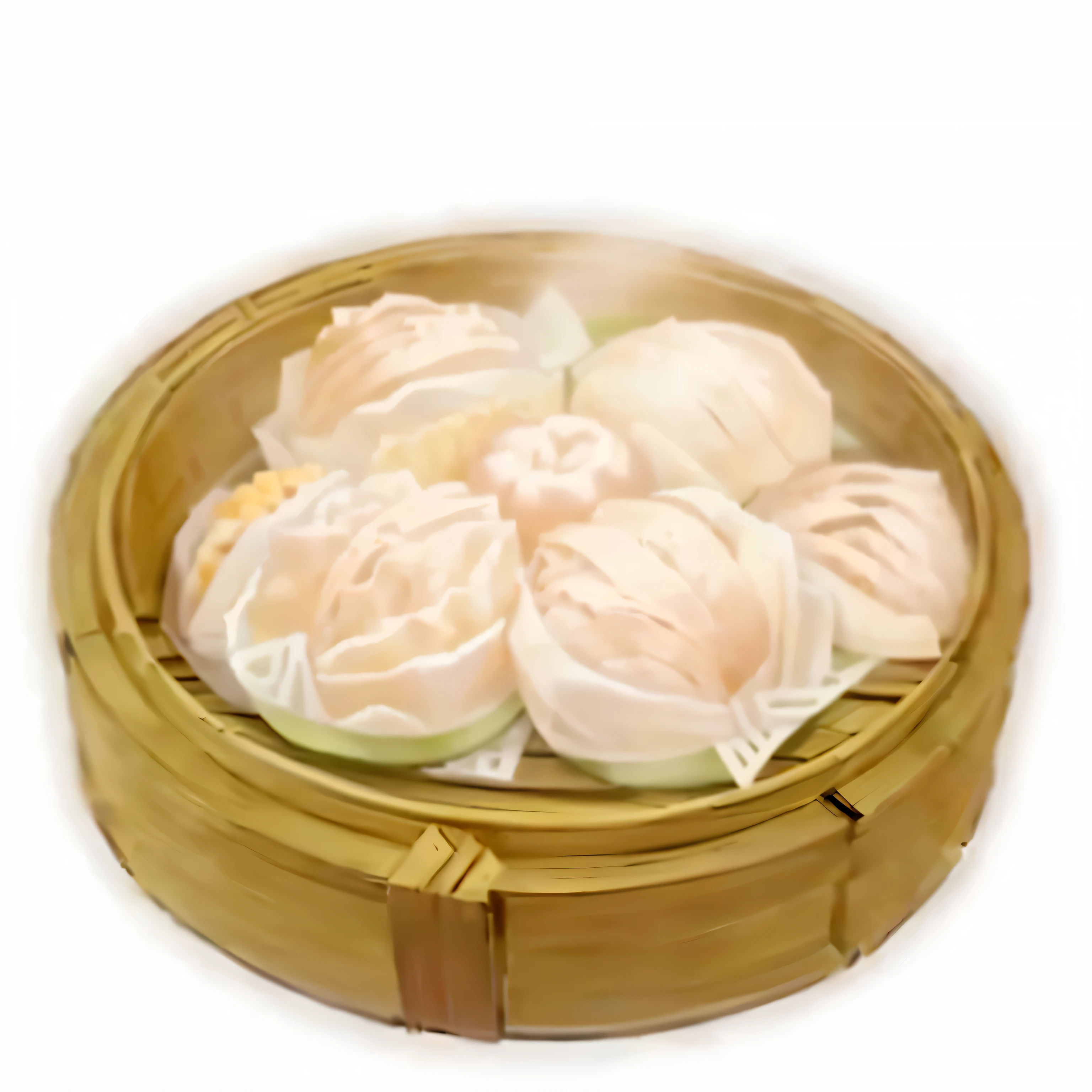 Close up of a bamboo basket full of food on a table, steamed OKs, Bao Nan, cover, shui mo hua, daopao, Wang Chen, qiangshu, OK ), Sichuan, daoshu, yun ling, pearl, hua cheng, OK, Hayao, Chinese, Pick Wu