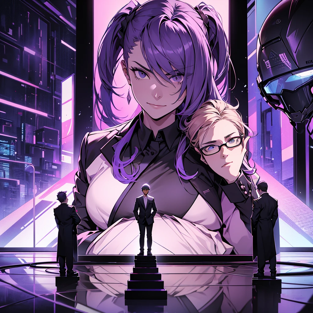 In one image divided into four sections, an architect male, a logician female, a commander female, and a debater male appear, each in distinctive poses against a unified backdrop with shades of purple.