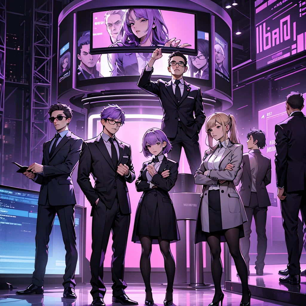 In one image divided into four sections, an architect male, a logician female, a commander female, and a debater male appear, each in distinctive poses against a unified backdrop with shades of purple.