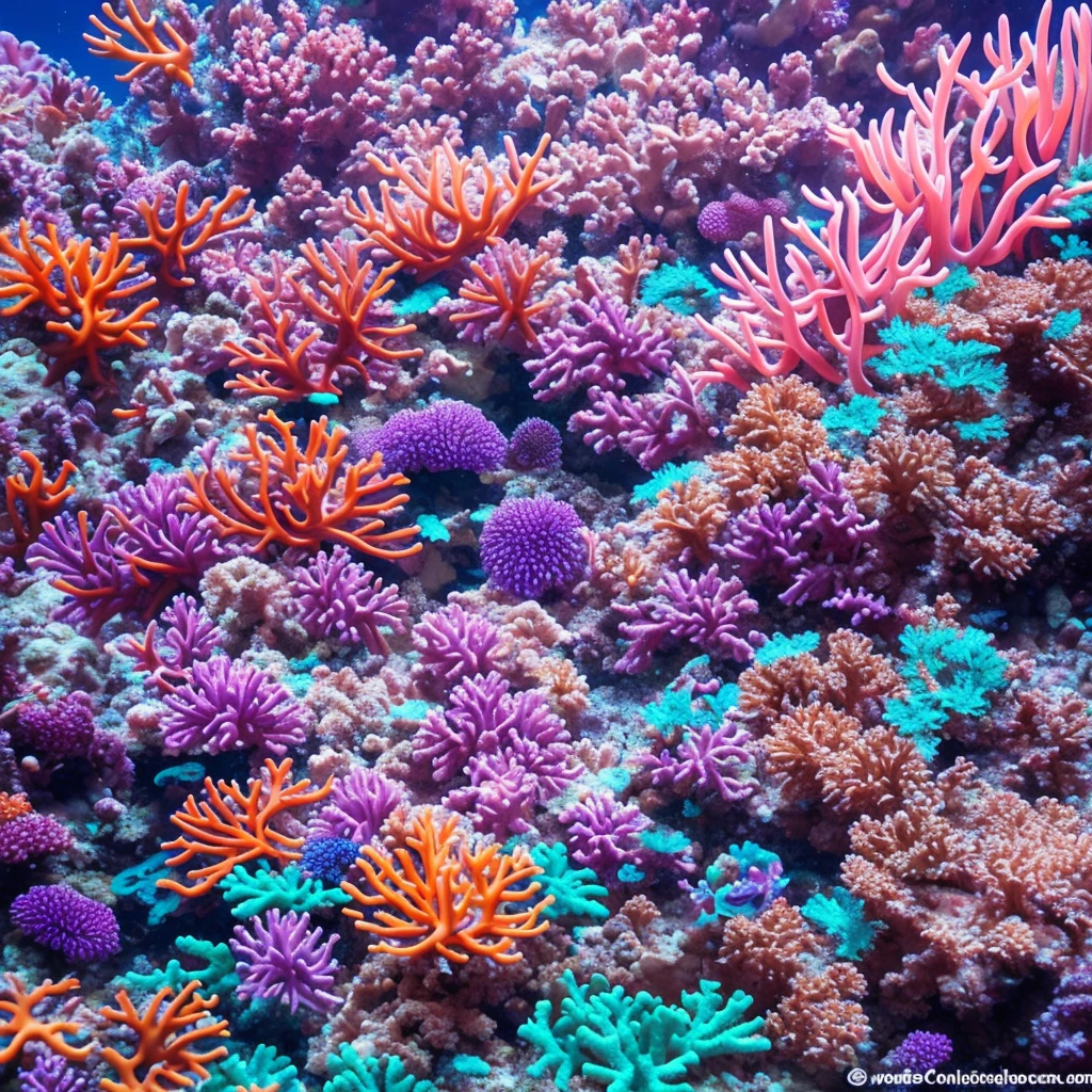 purple sea anemone in a tank with other sea creatures, delicate coral sea bottom, colorful coral, long wispy tentacles, harmony of neon glowing coral, translucent gills, eagle coral, elegant coral sea bottom, beautiful colorful corals, purple and blue neons, radiating atomic neon corals, sea anemone, coral, rainbow corals, corals, underwater soft colours