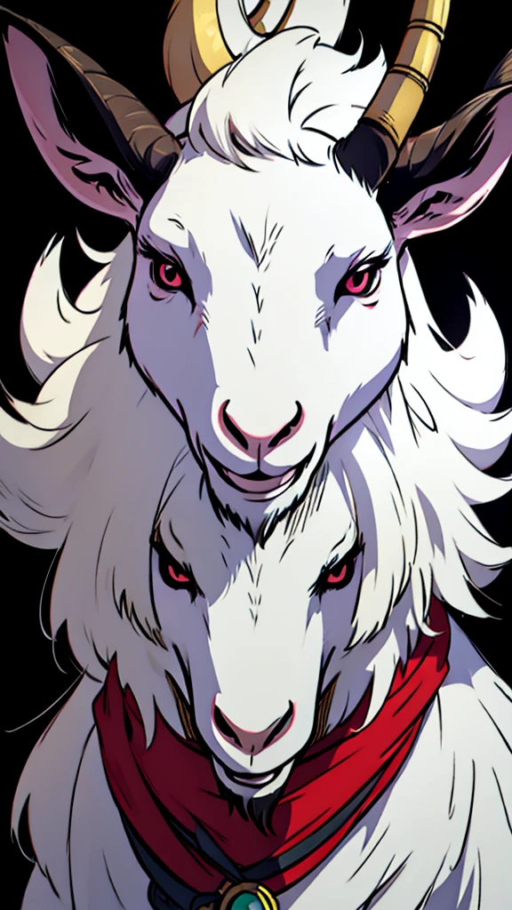 Evil goat black background